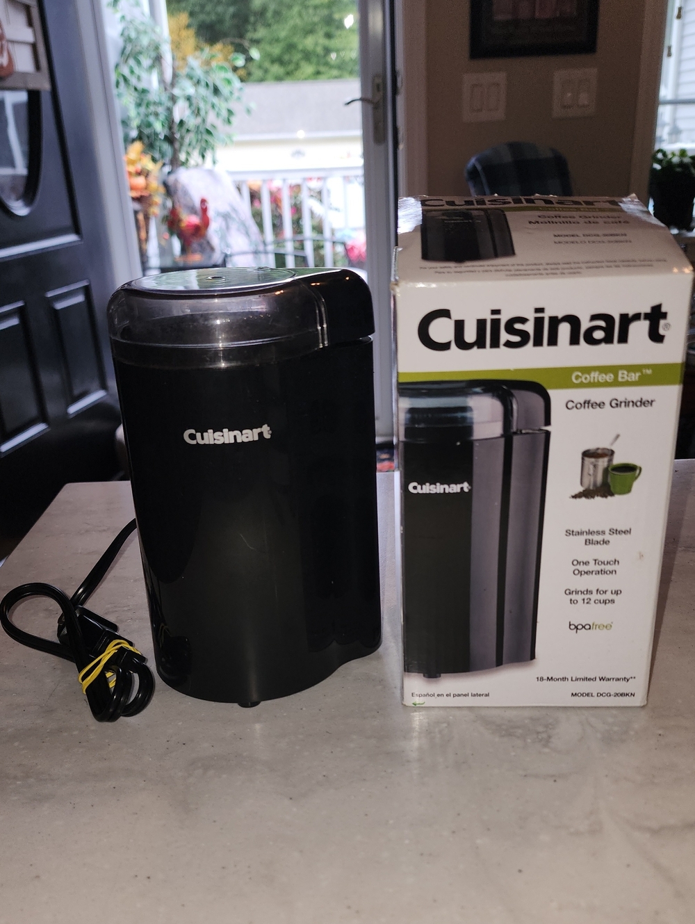 Cuisinart Black Electric Coffee Grinder with One-Touch Lid